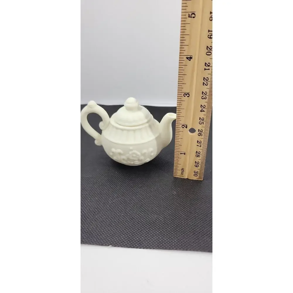 Vintage Young Shiun Miniature Tea Set White Porcelain Teapot Tray Cups...
